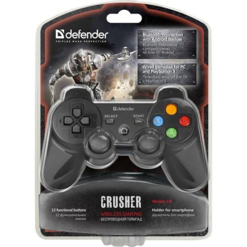 Геймпад бездротовий, Defender Crusher USB, Bluetooth, Li-Ion, PlayStation3/ПК/Android