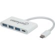 USB Hub Manhattan Type-C 4-port USB 3.0 + 3.1 PD пасивний, чорний