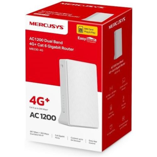 Модем 4G - портативна точка доступу Wi-Fi Mercusys MB230 4G LTE, White