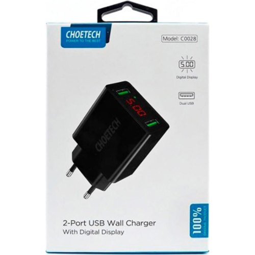 Мережевий зарядний пристрій CHOETECH 2xUSB 11W