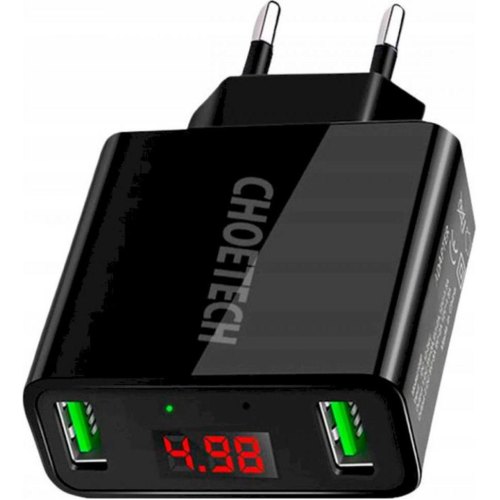 Мережевий зарядний пристрій CHOETECH 2xUSB 11W