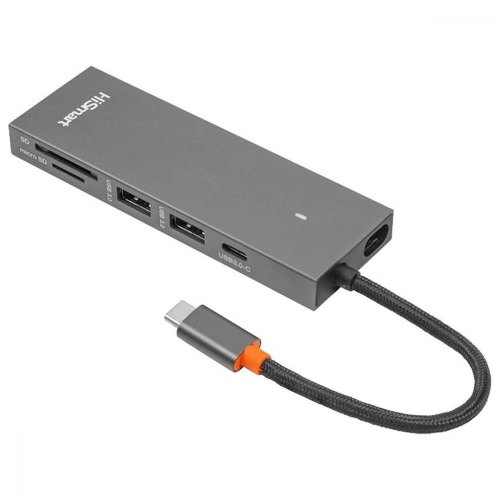 USB-хаб HiSmart USB Type-C - 2 x USB 3.0, HDMI, SD, TF