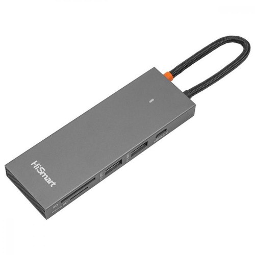 USB-хаб HiSmart USB Type-C - 2 x USB 3.0, HDMI, SD, TF