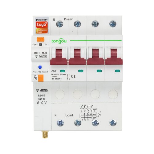 Розумний 4-полюсний перемикач TUYA Wi-Fi, RS485, 63A