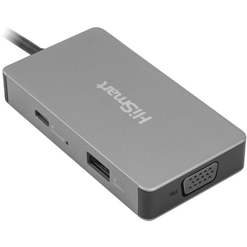 USB-хаб HiSmart USB Type-C - 2x HDMI, 1x VGA, 1x USB Type-A, 1x USB Type-C PD60W