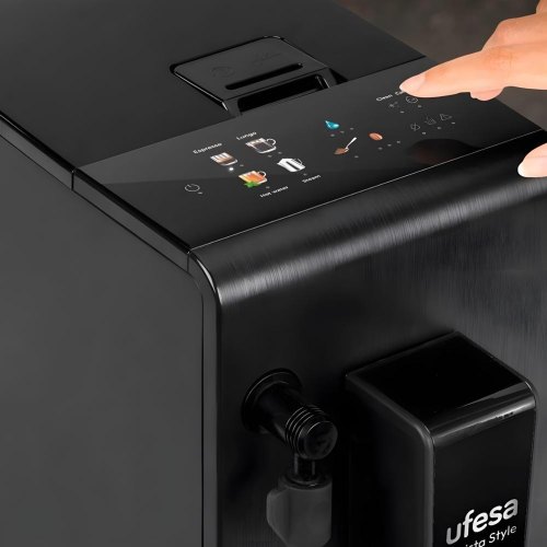Кавомашина Ufesa CE SENSAZIONE CMAB200.101, 1.4л, зерно, вбудована кавомолка, регулювання міцності кави, чорна (71706546)