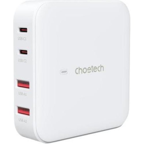 Мережевий зарядний пристрій Choetech PD8008-EU-WH 100W,2 USB-A / 2 USB-С