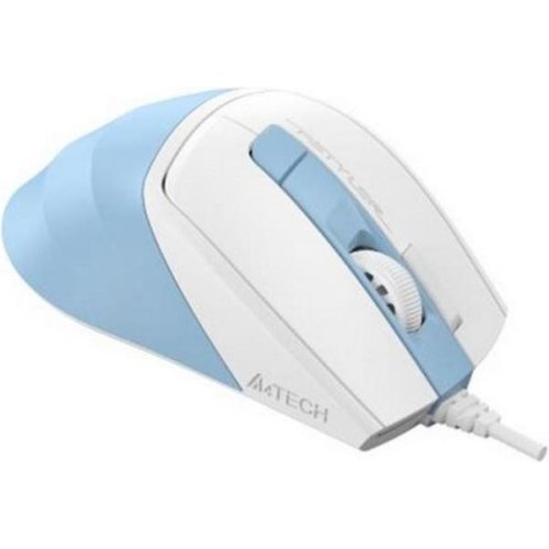 Мишка дротова, A4Tech Fstyler FM45S lcy Blue, оптична, 2400dpi, 4кн., USB, біло-блакитна