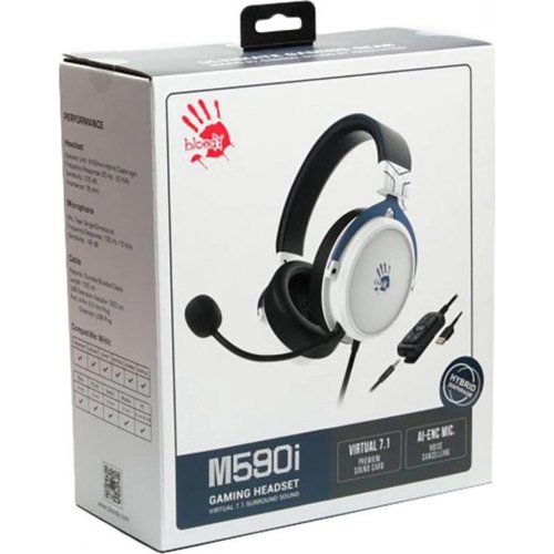 Гарнітура дротова, A4Tech Bloody M590i 7.1 Sports Navy