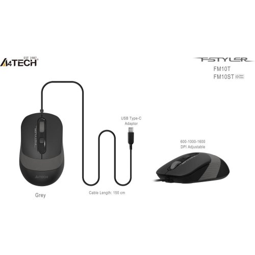 Мишка дротова, A4Tech Fstyler FM10ST Grey