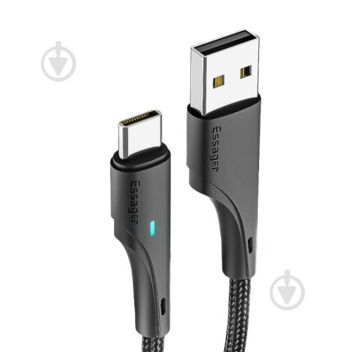 Кабель ESSAGER Rousseau 3A Fast Charging USB to Type-C Cable 3m Black (EXCT-LSC01)