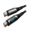 Кабель ESSAGER LED Digital Display Fast Charging 100W Type-C to Type-C 1m Black (ES-XCTT1-YD01)