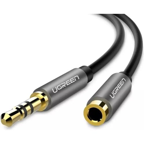 Кабель-подовжувач UGREEN AV118 3.5mm Male to 3.5mm Female Extensioin Cable 1.5m Gray (10593)