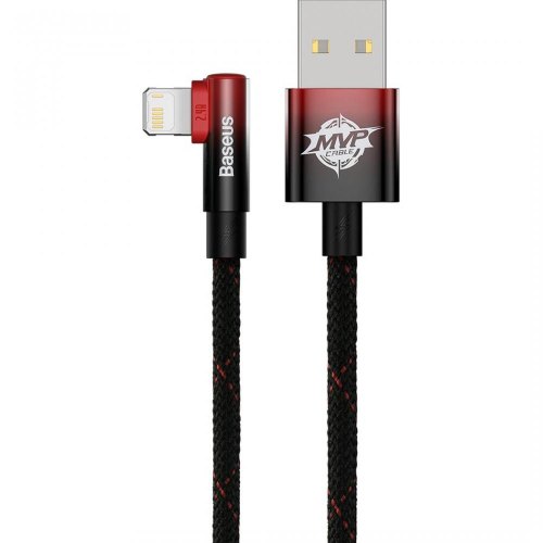 Кабель Baseus MVP 2 Elbow-shaped Fast Charging Data Cable USB to Lightning 2.4A 2M Black/Red