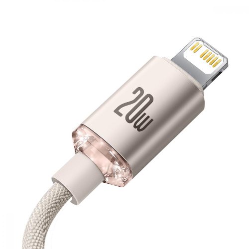 Кабель Baseus Crystal Shine Series Fast Charging Data Cable Type-C to Lightning 20W 1.2M Pink
