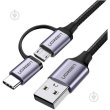 Кабель UGREEN US177 USB 2.0 to Micro + USB Type-C Cable 3A 1M Black (30875)