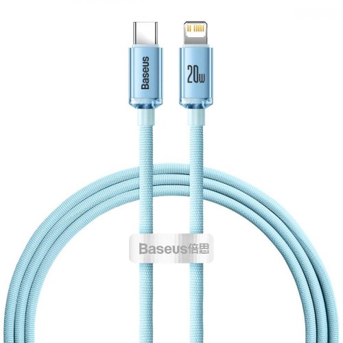 Кабель Baseus Crystal Shine Series Fast Charging Data Cable Type-C to Lightning 20W 1.2M Sky Blue