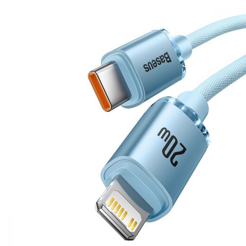 Кабель Baseus Crystal Shine Series Fast Charging Data Cable Type-C to Lightning 20W 1.2M Sky Blue