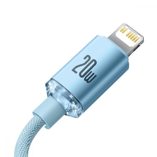 Кабель Baseus Crystal Shine Series Fast Charging Data Cable Type-C to Lightning 20W 1.2M Sky Blue