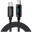 Кабель ESSAGER Enjoy LED Digital Display Type-C to Type-C 100W 1m Black (EXCTT1-XY01-P)