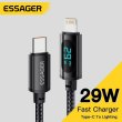 Кабель ESSAGER Enjoy LED Digital Display Type-C to Lightning 29W 1m Black (EXCTL-XY01-P)
