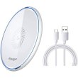 Безпровідний зарядний пристрій ESSAGER Mirrow Desktop 15W Qi Magnetic Wireless Phone Charger (With 1m Cable Type-C For charging) White (EWXZMX-JMB02)