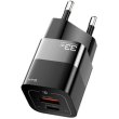 Мережевий зарядний пристрій ESSAGER Square Brick 33W Gallium Nitride Travel Charger USB A+ Type-C EU Black (ECTCA-FZB01)
