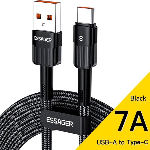 Кабель ESSAGER Star 7A USB to Type-C  0.5m Black (EXCT-XCB01)