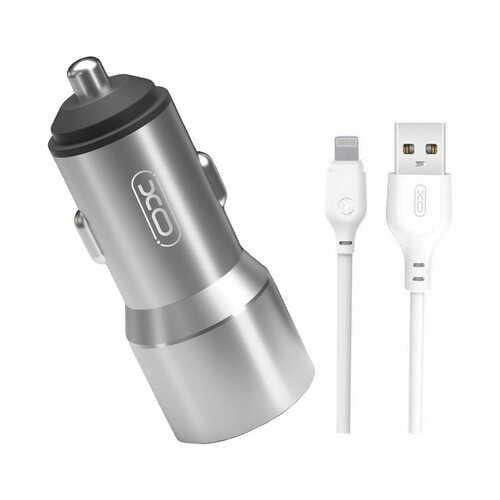 АЗП XO TZ09 car charger set Lightning  Gray