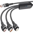 Кабель ESSAGER Swift 3-in-1 66W USB to Micro+Type-C+Lightning 1.2m Black (EXCMTL-XJ01)