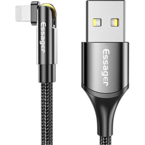 Кабель ESSAGER Universal 180 Ratate 3A USB to Lightning 1m Black (EXCL-WX01)