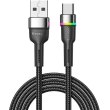 Кабель ESSAGER Colorful LED USB Cable Fast Charging 3A USB-A to Type-C 0.5m Black (EXCT-XCDB01)