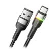 Кабель ESSAGER Colorful LED USB Cable Fast Charging 3A USB-A to Type-C 0.5m Black (EXCT-XCDB01)