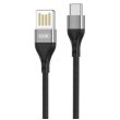 Кабель XO NB188 2.4A Double-sided pluggable USB port cable for Type-C 1M Gray