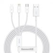 Кабель Baseus Superior Series USB to micro + Lightning + Type-C 3.5A 1.5M White