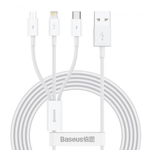 Кабель Baseus Superior Series USB to micro + Lightning + Type-C 3.5A 1.5M White
