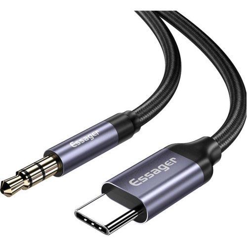Кабель ESSAGER E02 Type-С to 3.5mm Male Audio Cable Grey (EZJE02-0G)