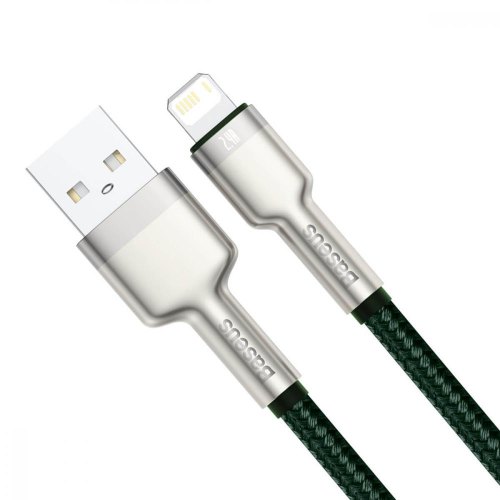 Кабель Baseus Cafule Series Metal Data Cable USB to Lightning 2.4A 2M Green