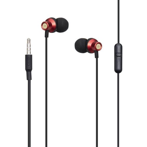 Навушники дротові, XO EP15 In-ear metal earphone, Red