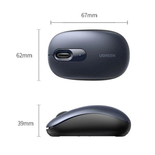 Мишка бездротова, UGREEN MU105 2.4 GHz Portable Wireless Mouse Deep Blue (90550)