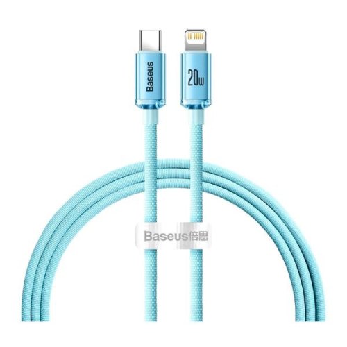 Кабель Baseus Crystal Shine Series Fast Charging Data Cable Type-C to Lightning 20W 2M Sky Blue