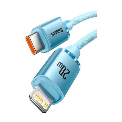 Кабель Baseus Crystal Shine Series Fast Charging Data Cable Type-C to Lightning 20W 2M Sky Blue