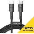 Кабель ESSAGER Star 100W USB Charging Cable Type-C to Type-C 0.5m Black (EXCTT1-XCB01)