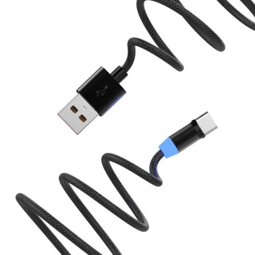 Кабель SkyDolphin S59KIT Magnetic 3in1 USB to Micro+Type-C+Lightning 2.4A 1m чорний