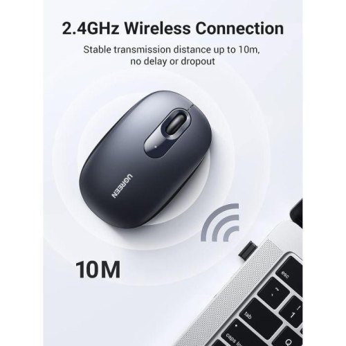 Мишка бездротова, UGREEN MU105 2.4 GHz Portable Wireless Mouse Blue (90671)