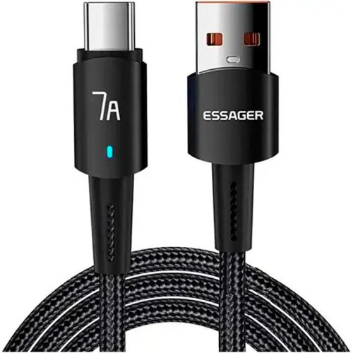 Кабель ESSAGER Sunset Type-C 7A USB charging and data Fully compatible cable 2m Black (EXC7A-CGA01-P)
