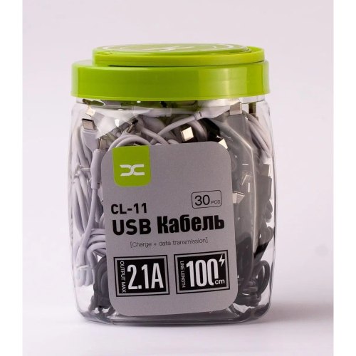 Кабель DC USB to Type-c (CL-11) 1M, Black/White