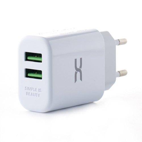 Мережевий зарядний пристрій DC 2в1 Type-C 2USB 2.4A (CA-D24) Білий