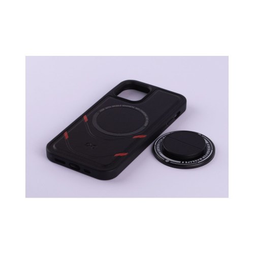 Чохол екошкіра MagSafe DC + magsafe PopSocket для iPhone 12/iPhone 12 Pro, Black