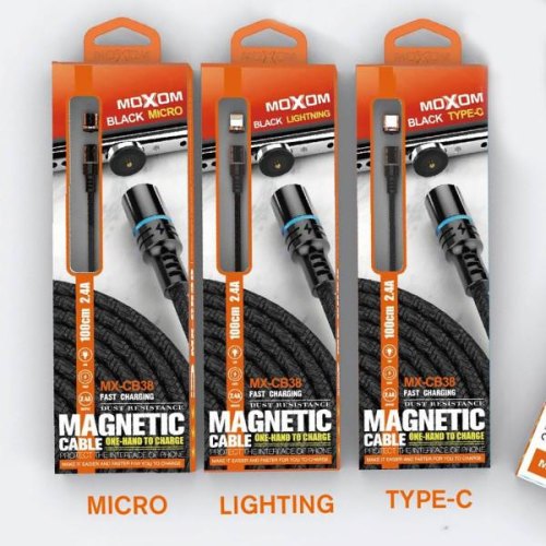 Кабель MOXOM USB to Lightning (MX-CB38) Magnetic, Black